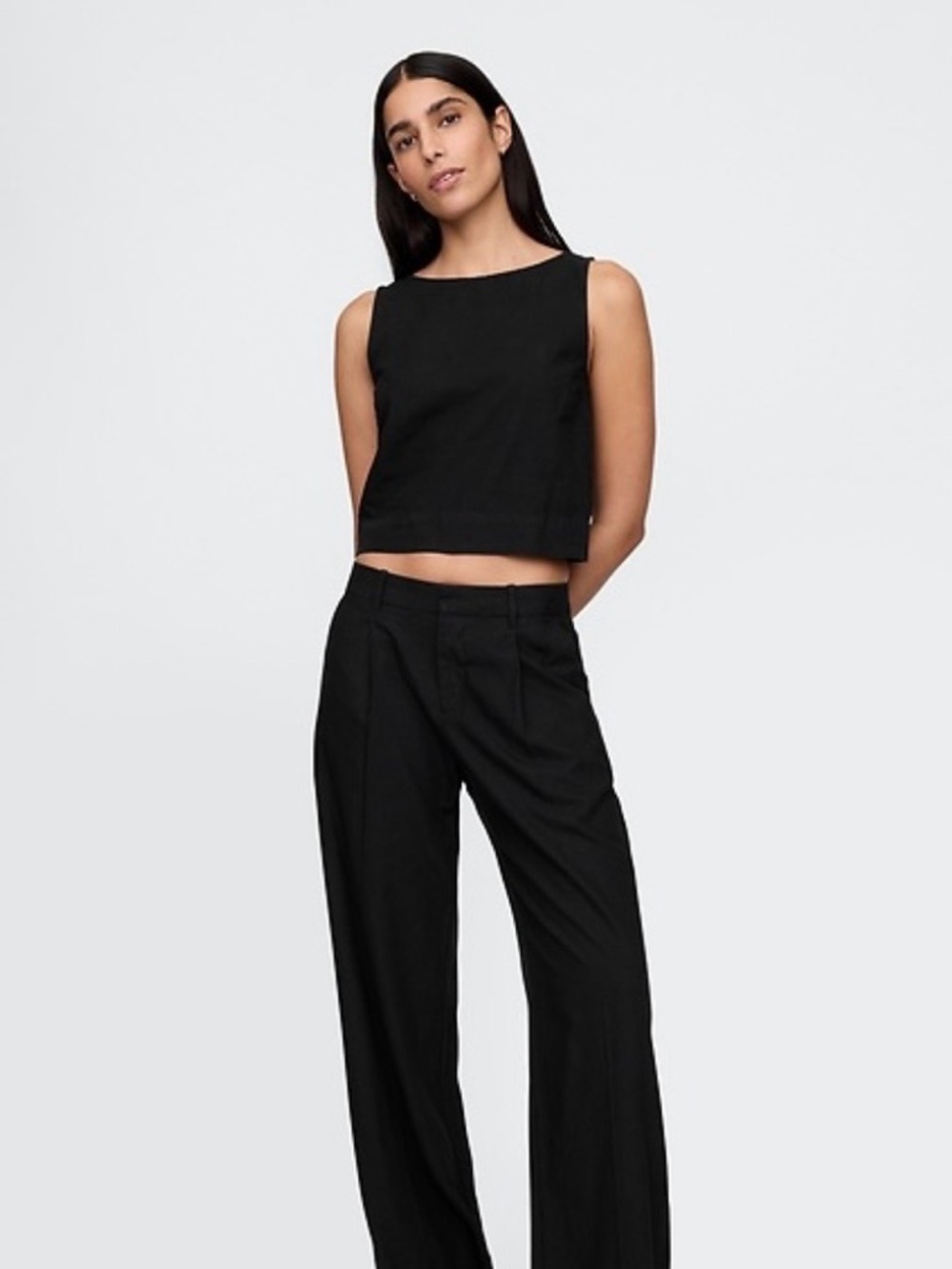 Gap Linen Blend Crop Shell Tank Top